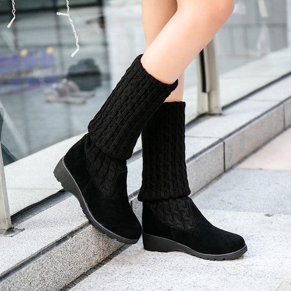 autumn women's and winter new over the knee sleek comfort plus cotton flat ck boots knitting women yui7 a4ac