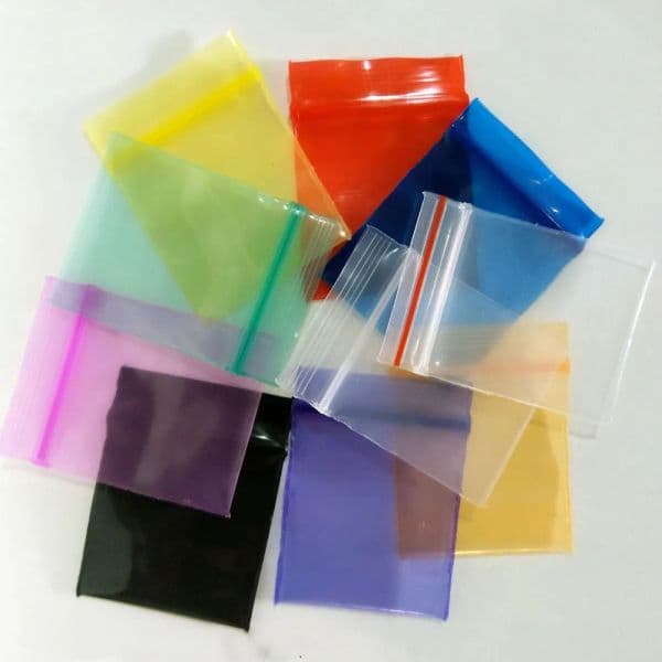Small Plastic Bags Baggies Zip Zipped Lock Reclosable Clear Poly Bag Food Storage 3*4cm20 Silk Color Ziplock Bag Mini Jewelry Packaging LL