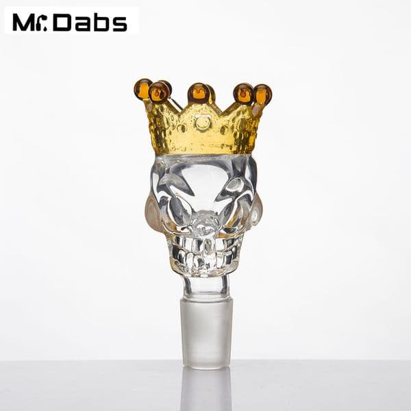 BIG Size Skull Style Herb Holder Smoking Accessories With Crown Glass Bowl 14MM 19MM Male Joint Slide Smoke Accessory For Bong