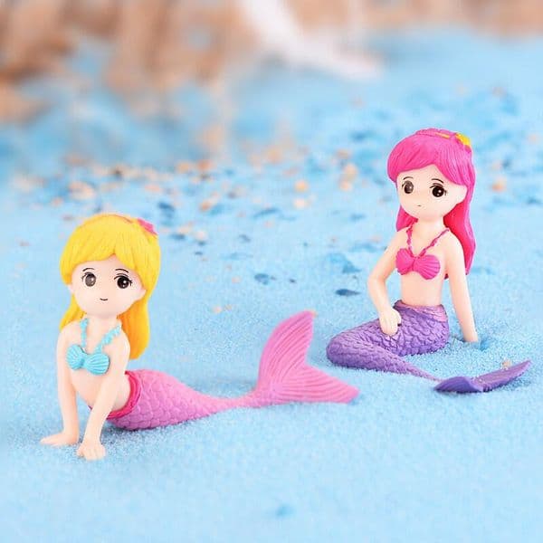 Mermaid Gnome Miniature Figurines Fairy Garden Decoration Cactus Succulent Planter Accessory Micro Landscape Aquarium Waterscape Decoration