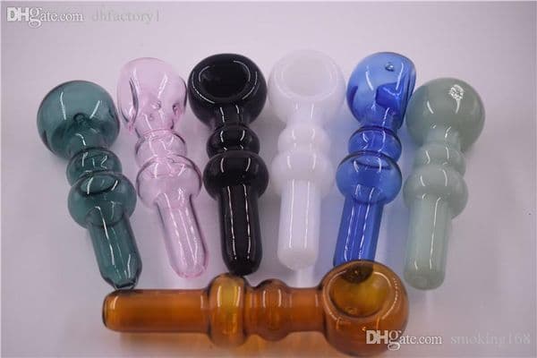 2018 New design Glass gourd Style hand tube glass oil pipe mix colorful glass oil burner smoking tube pipe free shipping