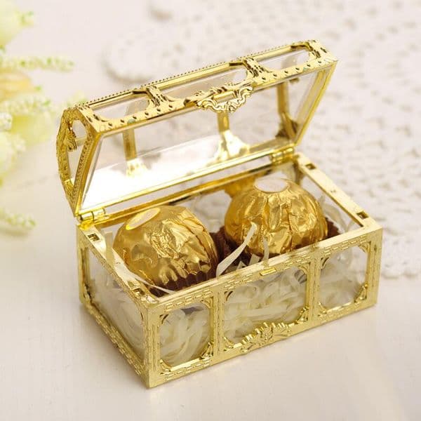 Treasure Chest Candy Box Wedding Favor Mini Gift Boxes Food Grade Plastic Transparent Jewelry Stoage Case LX7791