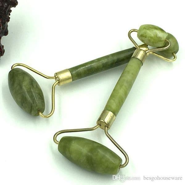 Facial Double Head Face Neck Massager Natural Jade Beauty Health Tools Prevent Wrinkles Massage Roller BH1722TQQ