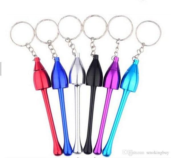 Aluminum protable Keychain mushroom Tobacco pipe metal mini smoking dry herb pipes cheap smoking accessories keychains key chain metal pipe