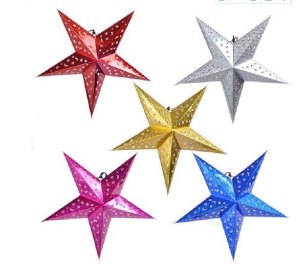 Christmas Ornament 30cm Paper five-star star lampshade Christmas scene layout Paper Lanterns Decorations