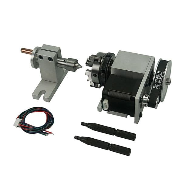 Rotary Axis and Tailstock A Axis for CNC Router Engraving Milling Machine 4th Axis CNC Chuck 50 Mm Live Tailstock