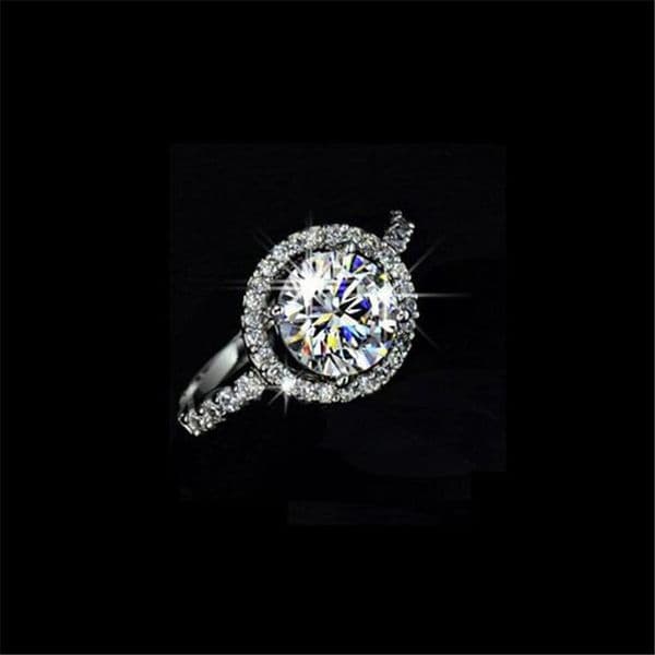 Sterg Sier Round Cut White Topaz CZ Dia Promise Ring| Bridal Jewelry| Gift for Women| Size 5-10 a6a1