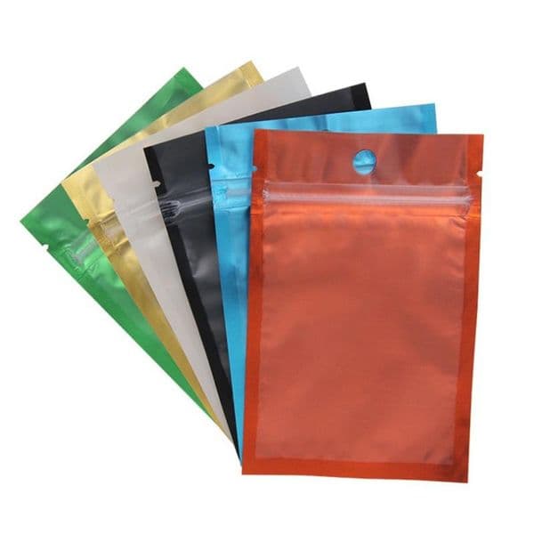 2018 new colored Resealable Zip Mylar Bag Aluminum Foil Bags Smell Proof Pouches Jewelry bag one side clear