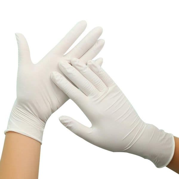 Disposable White Non-Slip Laboratory Rubber Latex Protective Gloves Hot Selling Household Cleaning Products in stock