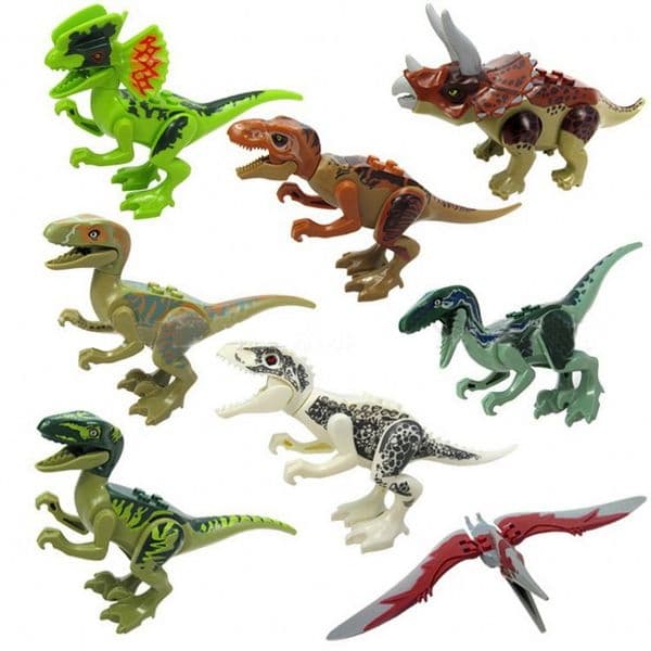 Jurassic Dinosaur Bricks Figure Animal Wild World T-Rex Echo Pterosauria Triceratop Indomirus Rex Building Block Toy for Boys