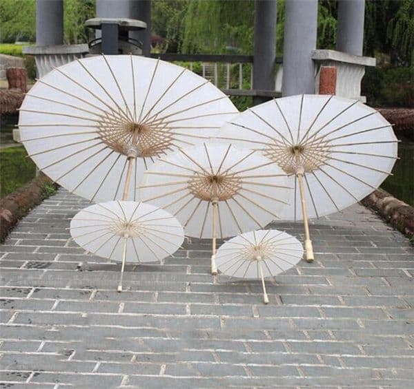 Bridal Wedding Parasols White Paper Umbrella Chinese Mini Craft Umbrella 4 Diameter 20 30 40 60cm for Wholesale