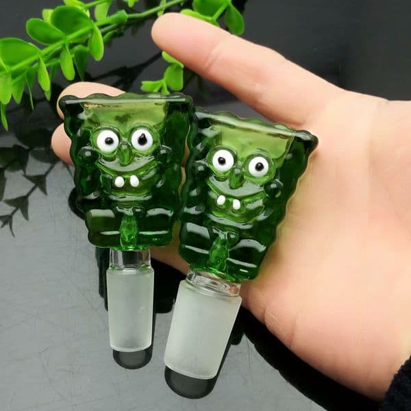 Glass Oil Burner Pipes hookah Glass Smoking bongs Smoke Pipes Green green SquarePants