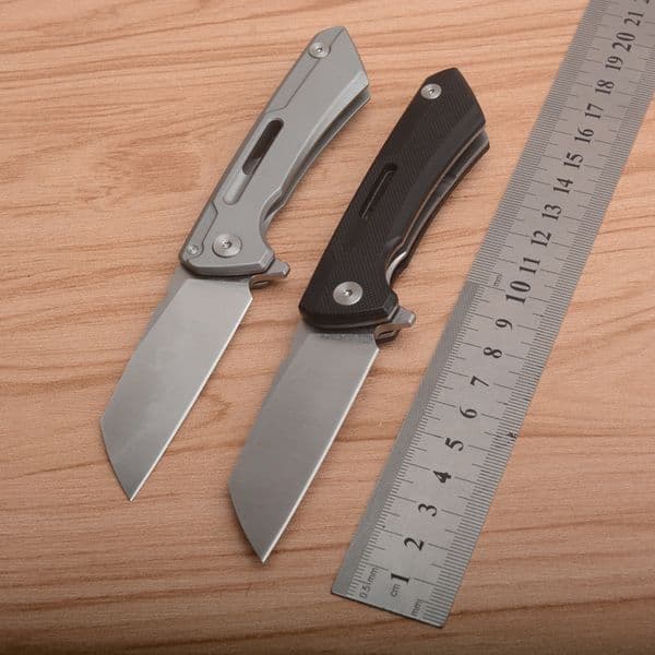 High Quality Ball Bearing Flipper Folding Knife D2 folding knife Satin Tanto Point Blade Black G10 / Aviation Aluminum Handle EDC Knives