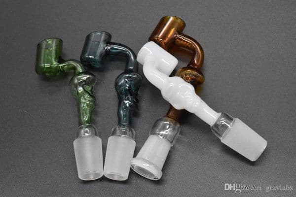 Colorful Glass Skull Banger 14mm 18mm male female tobacco banger bucket glass tobacco dry herb bowl for oil glass smoking bongs