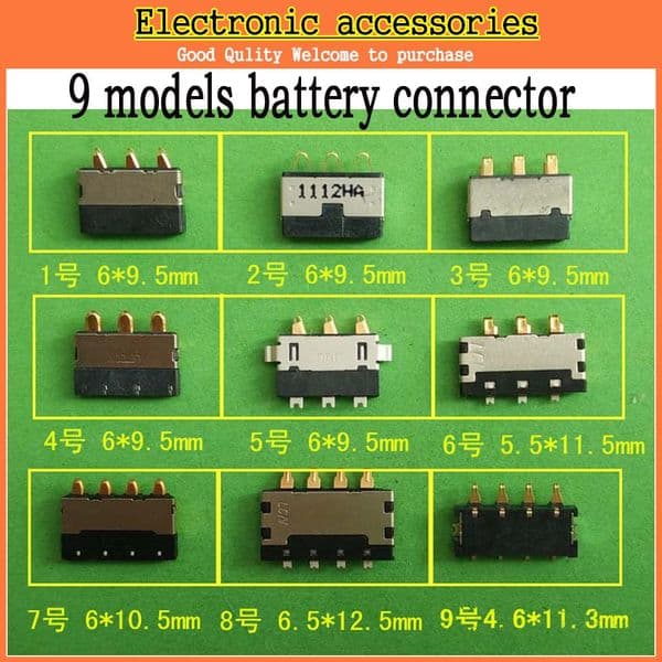 Freeshipping Original new 9 Models 180pcs battery holder 3Pin 4Pin battery connector mobile phone battery Connector