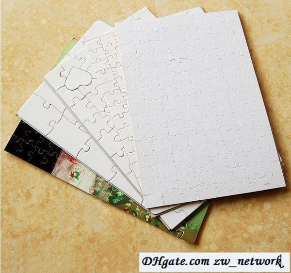 wholesale A4 Blank Sublimation Puzzle 120 Pieces Heat Press Thermal Transfer Crafts White Puzzles Jigsaw for sublimation children toys DIY