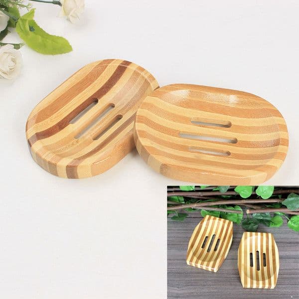 Natural Bamboo Wooden Soap Dish Holder Storage Soap Rack Plate Box Container Bath Shower Bathroom Wooden Soap Tray