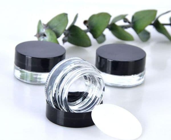 Clear Eye Cream Jar 3g 5g Empty Glass Lip Balm Container Wide Mouth Cosmetic Sample Jar with Thick Bottom