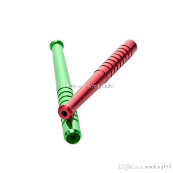 80mm Herb Snuff Metal Aluminum portable pipes Cigarette Holder Smoking Tobacco pipe