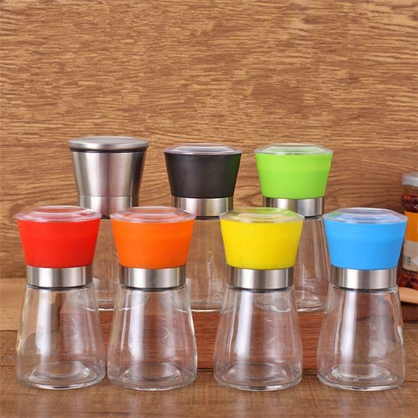 Hand movement black pepper grinder Kitchen supplies glass grinder Shaker Salt Container Condiment jar T9I00157