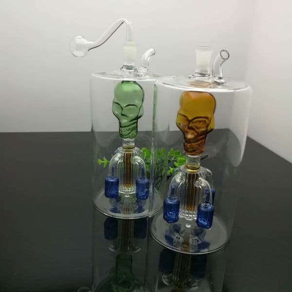 Smoking pipes Ball Glass Oil Burner Pipe Smoking Bowl Water Hookahs Bongs Colorful Super sized glass water bottle with upper skull and lower four claws for filtering
