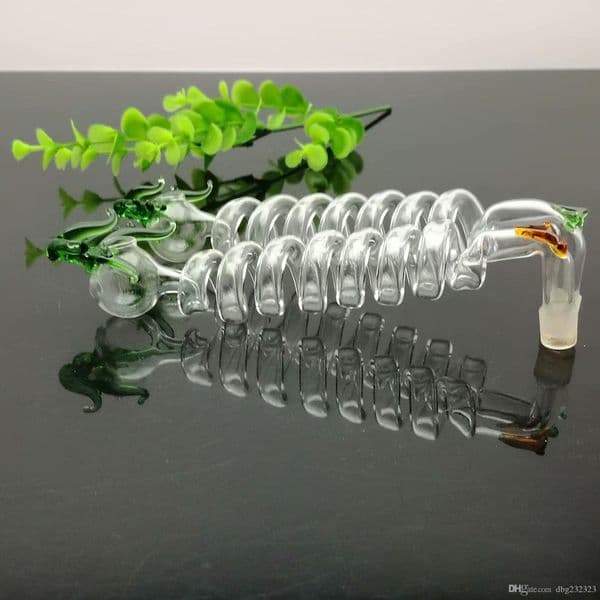 Multi-spiral bending pot with colour faucet Glass Bongs Glass Smoking Pipe Water Pipes Oil Rig Glass Bowls Oil Burn