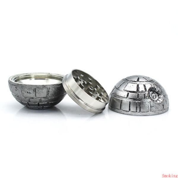 Death Star Tobacco Grinders 3 Layers Parts DeathStar Round Smoking Zinc Alloy Metal Ball Shaped 50mm Herb Grinder Sharpstone Grinder DHL