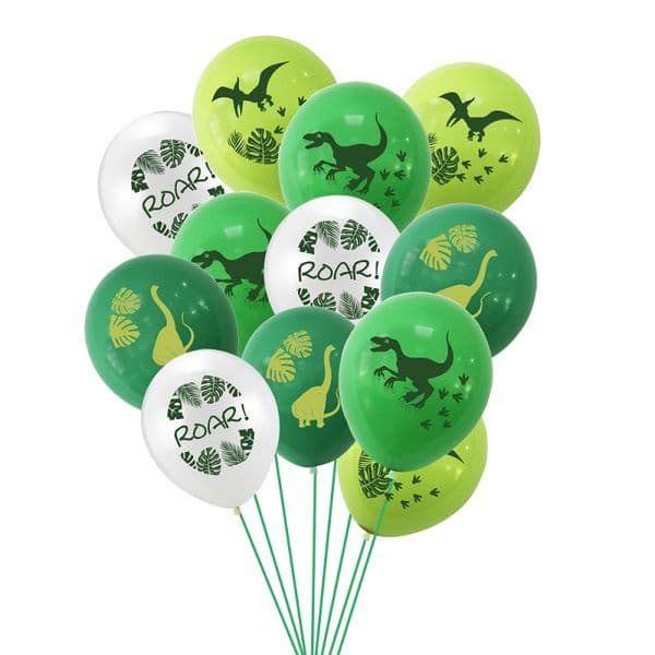 12 Inch 12pcs/set INS Happy Birthday Balloon Decoration Dinosaur Cartoon Latex Balloons Festival Party M2070