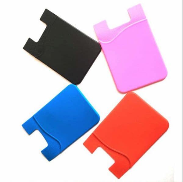 Phone Card Holder Silicone Cell Phone Wallet Case Credit ID Card Holder Pocket Stick On 3M Adhesive with OPP bag