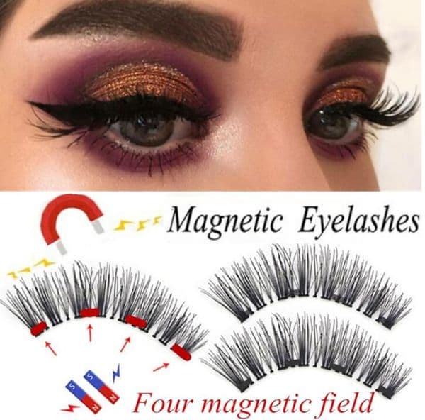 Luxury Magnetic With 4 Magnets 3D False Magnet Lashes Applicator Maquillaje Natural maquillaje Eyelashes Extension Tweezer Eyelash Curler Free Shipping Shippi