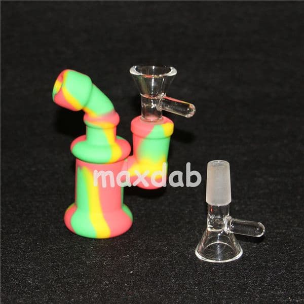 Small MOQ mini silicon hand Pipe portable Colored Oil Burner Smoking Pipes 5ml silicone dab jar