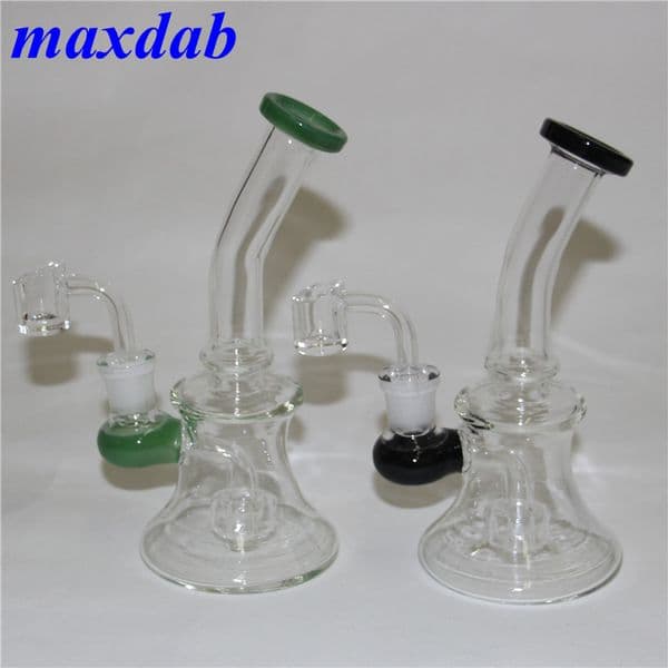 Mini Glass Bongs Oil Rigs hookah With 14mm joint Quartz Banger 7.4" Heady Beaker bong Water Pipes