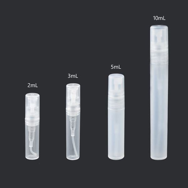 wholesale 2ml 3ml 5ml 10ml PET Plastic Empty Refilable Spray Bottle Small Parfume Atomizer Transparent Clear Perfume Sample Vials
