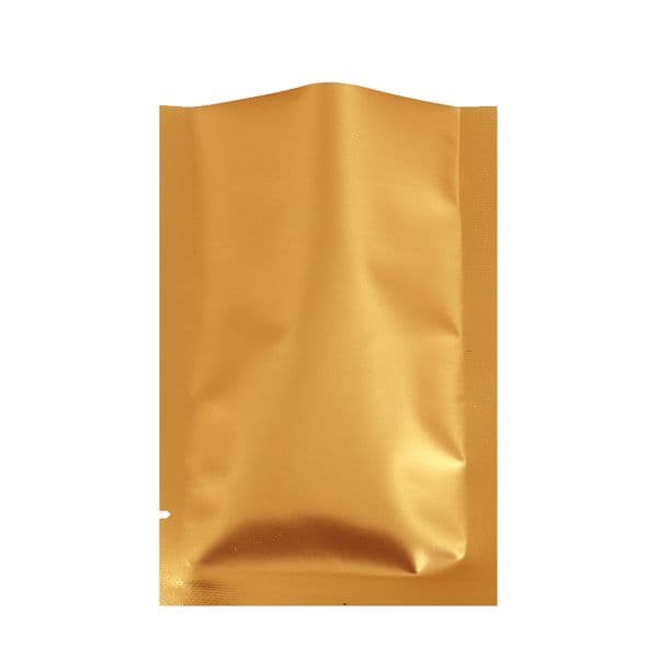 wholesale Various Sizes Flat Pouches Double Gold Heat Sealable Metallic Mylar Open Top Packaging Bag 100pcs