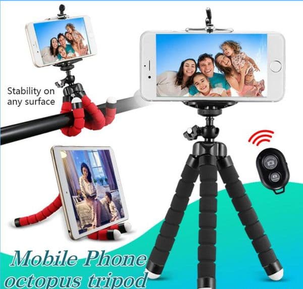 Flexible Octopus Tripod Phone Holder Universal Stand Bracket For Cell Phone Car Camera Selfie Monopod with Bluetooth Remote Shutter