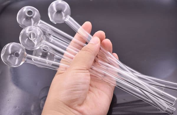 wholesale cheap 20cm big clear glass oil burner thick Pyrex glass straight oil tube pipe for smoking oil
