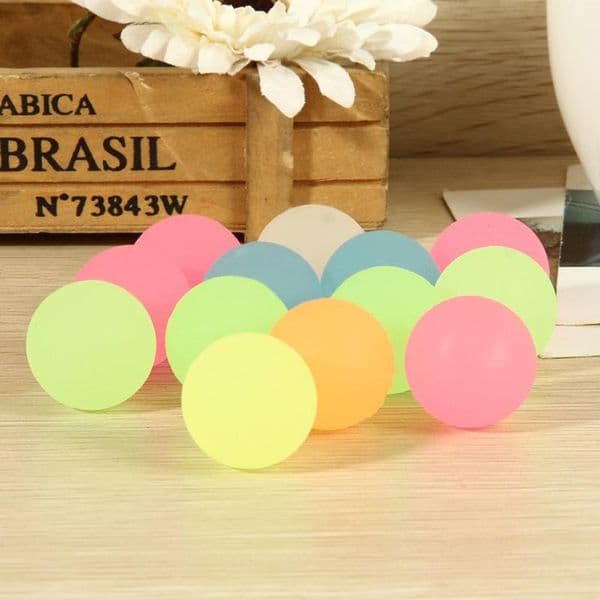 100Pcs High Bounce Rubber Ball Luminous Small Bouncy Ball Pinata Fillers Kids Toy Party Favor Bag Glow In The Dark