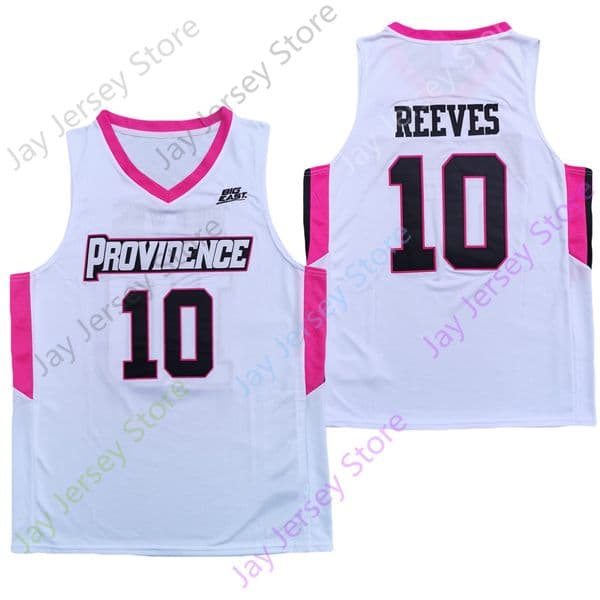 2020 New NCAA Providence Friars Jerseys 10 Reeves College Basketball Jersey White Black All Stitched Size Youth Adult