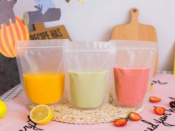 400ml/500ml/600ml Frosted Beverage Bag Food Pouch Packaging Plastic Bags Zip Lock Self-sealed Drinking Bag