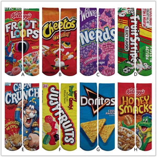 3D Printed one side Cartoon Women Girl Socks Cheerleader Long Socks Girls Animated and 3D Printing 11.8 Inch Sports Stocking 17 Colors
