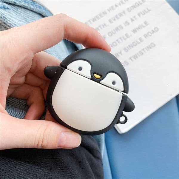 1 2 Cartoon Silica Gel Penguin / Generation Apply Headset Set Apple Wireless Bluetooth Defence Fall Protect Sheath Concise Men And Women