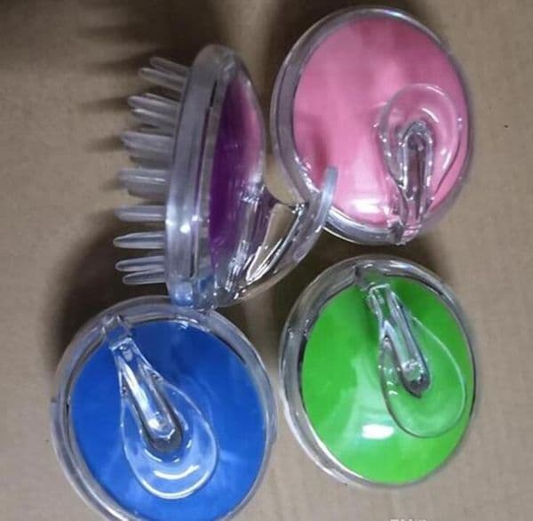 Round the silicone head massager to wash brush massage scalp itching bath germinal plastic head meridian comb