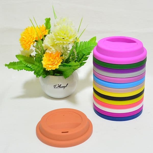 9cm Silicone Cup Lids Reusable Silicone Coffee Milk Cup Cover Bottle Lids for Cups Food Grade Spill Proof Cover WB2302