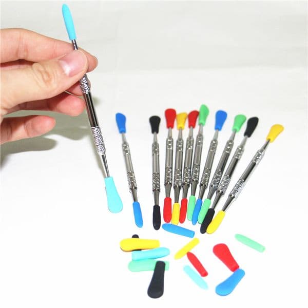 100pcs Wax dabbers tool with silicone tips 120mm dabber tool Stainless Steel Cleaning Tools