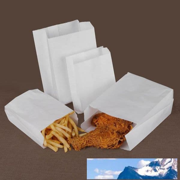 15x10x5cm white Kraft Paper bag Oil proof French Fries Fried chicken Bread Hamburger Burrito Paper Bags Takeout food bags 100pcs
