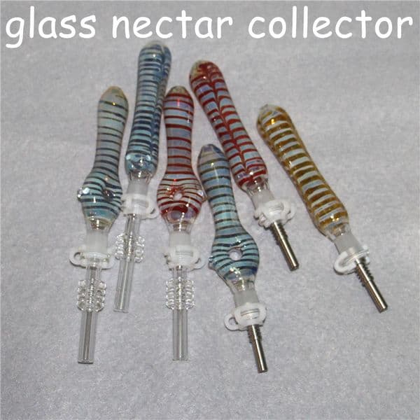 10mm Joint Nectar Mini Kit Hookahs Glass Smoking Straw Nectar Pipes With Titanium/Quartz Tips