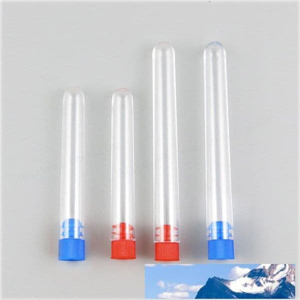 50pcs/lot Refillable clear plastic tube plastic bottle Test Tube Shape With Plastic Stopper Diameter 12mm