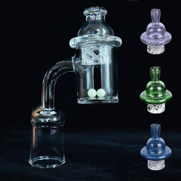 Quartz Banger nail+colorful Spinning Carb Cap + terp pearls 10mm 14mm 18mm Male Female Thick Domeless banger nail for Bong
