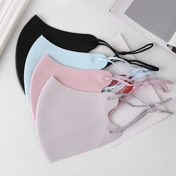Wholesale Adult Solid Color Face Mouth Cover Mask 5 Colors Dustproof Washable Reusable Ice Silk Cotton Masks Cubrebocas Mascarilla Facial Y Bucal