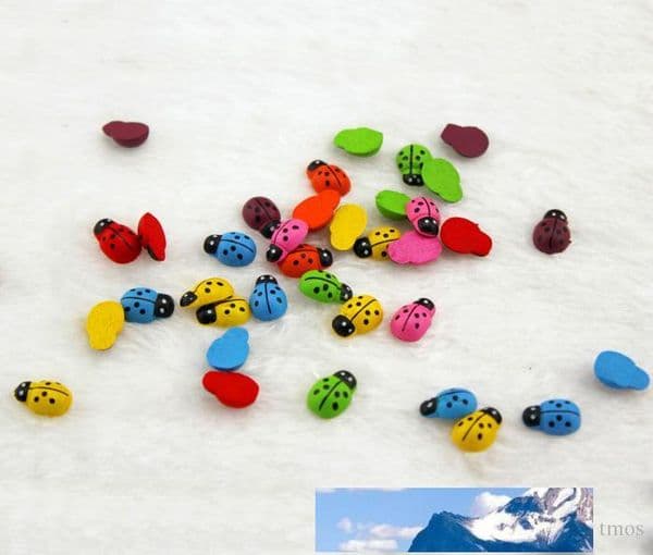 100PCS - PACK Miniature Dollhouse Fairy Garden Cartoon Mini ladybird Aquarium Decor Ladybugs Free Shipping Cheap DHL/FEDEX